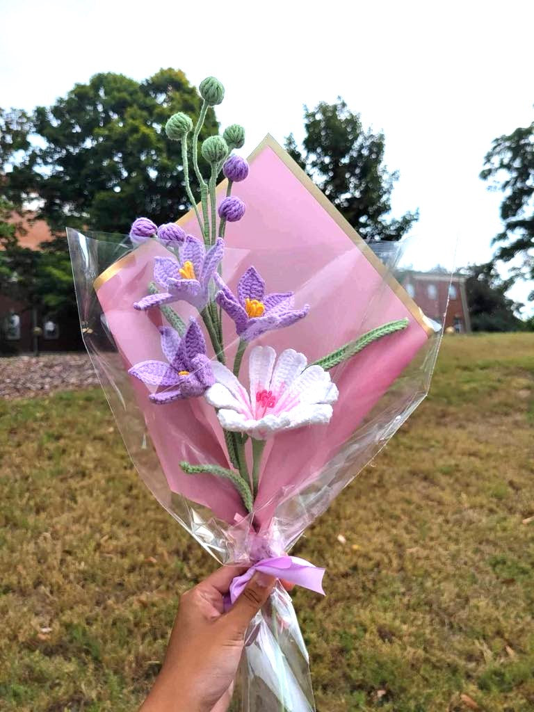 Martian Orchid Crochet Bouquet