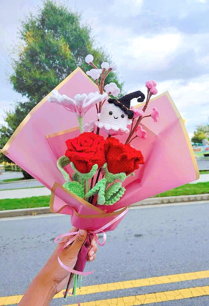 Rose Crochet Flower Bouquet