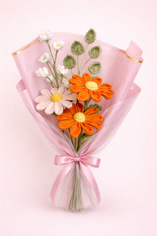 Daisy crochet bouquet