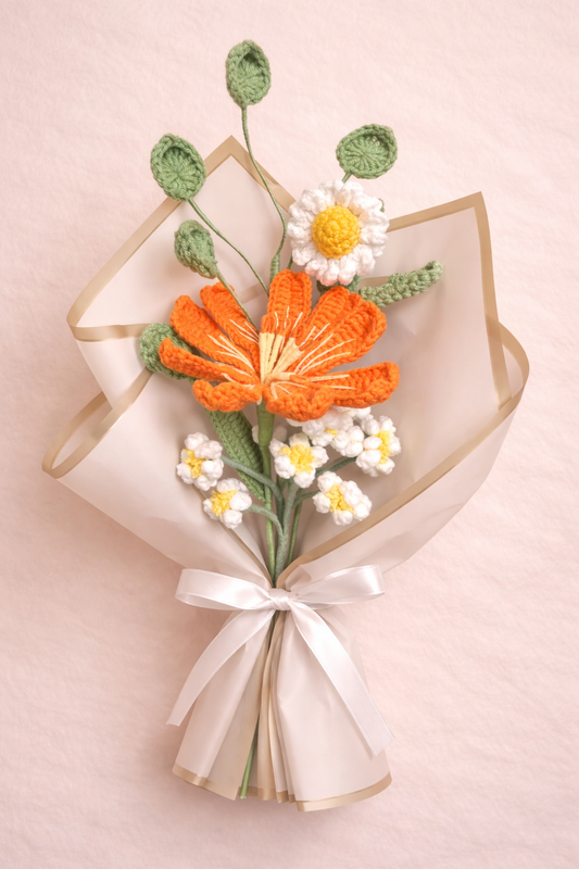 Sunset Crochet Bouquet