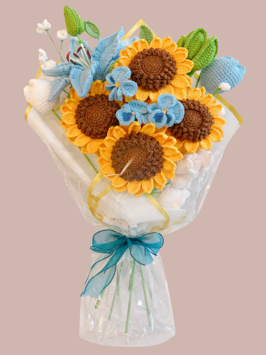 Sunflower Crochet Flower Bouquet
